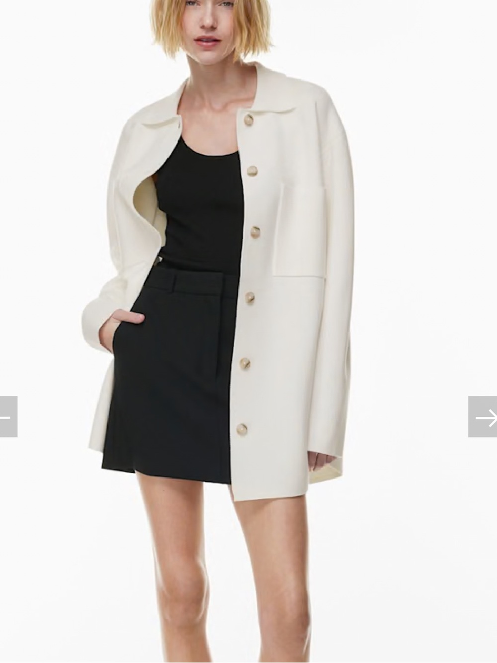 Aritzia Babaton Society Sweater Button Up Knit Shacket